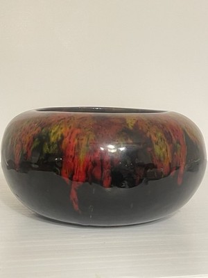 FRANK MORENO 2 MULTI-COLOR DRIP GLAZE POTTERY GLOBE ART VINTAGE CERAMICS-60s Art