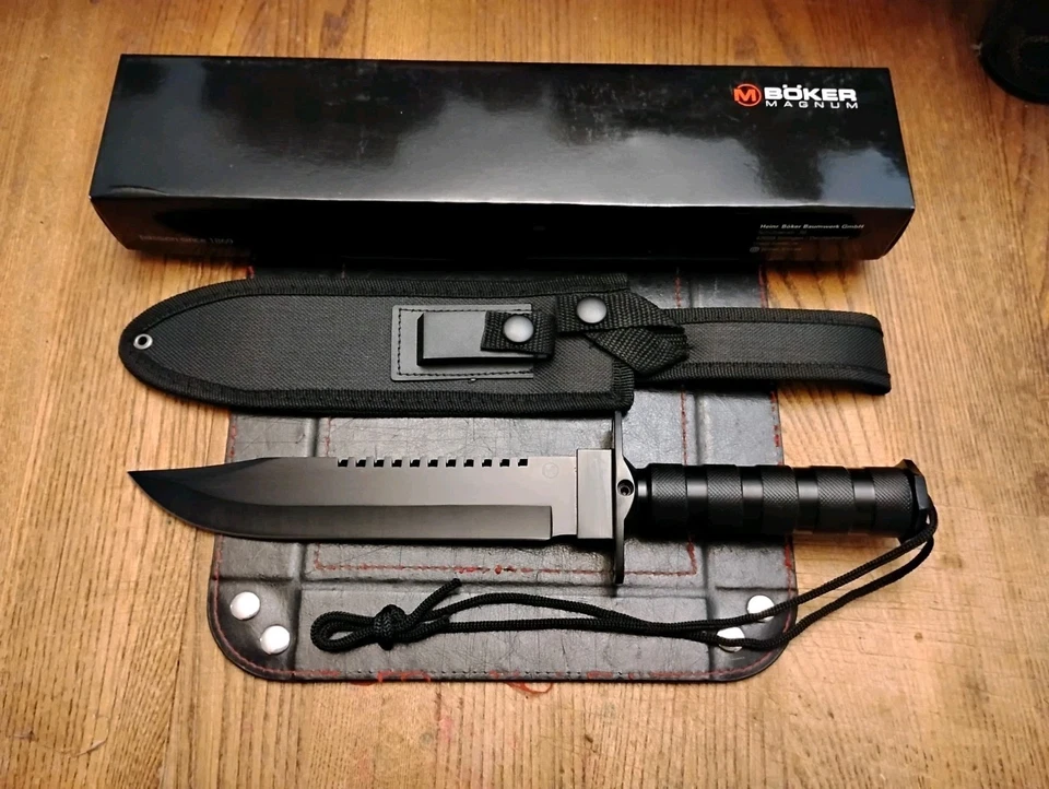 BOKER Magnum Survivalist Fixed Blade Knife 7.87" 440A SS Blade Aluminum Handle  - Image 4 of 4