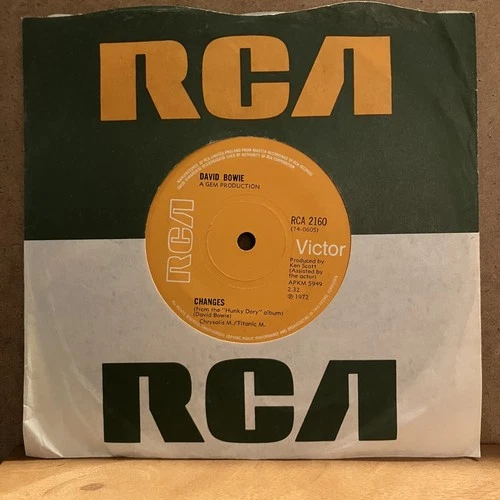DAVID BOWIE Changes  RCA UK 1st Press  7" 45 vinyl single  1E/1E 1972  Rare EX+