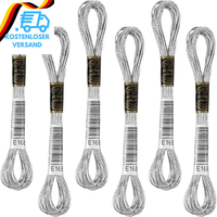 6 SträNge Stickgarn Set, Stickgarn Metallic Freundschaftsarmband Kreuzstichgarn