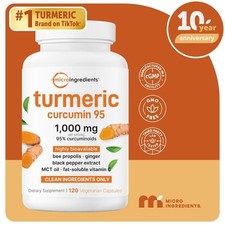 Micro Ingredients Turmeric Curcumin 1,000mg  95 Curcuminoids with Black Pepper