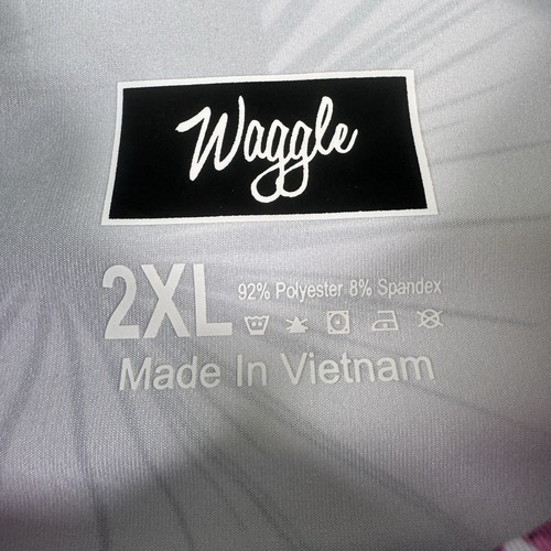 Waggle Performance Golf Polo Shirt Men's 2XL Hummingbird Print NEW - Picture 2 of 8
