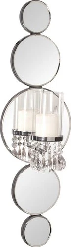 Elegant Mirrored Wall Sconce with Crystals - Picture 1 of 3