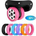 8x Luggage Wheel Silicone Covers Suitcase Wheels Protector Protection Sleeve