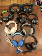 Lot of 9 Assorted Wireless Gaming Headset Headphones - Working - Q33