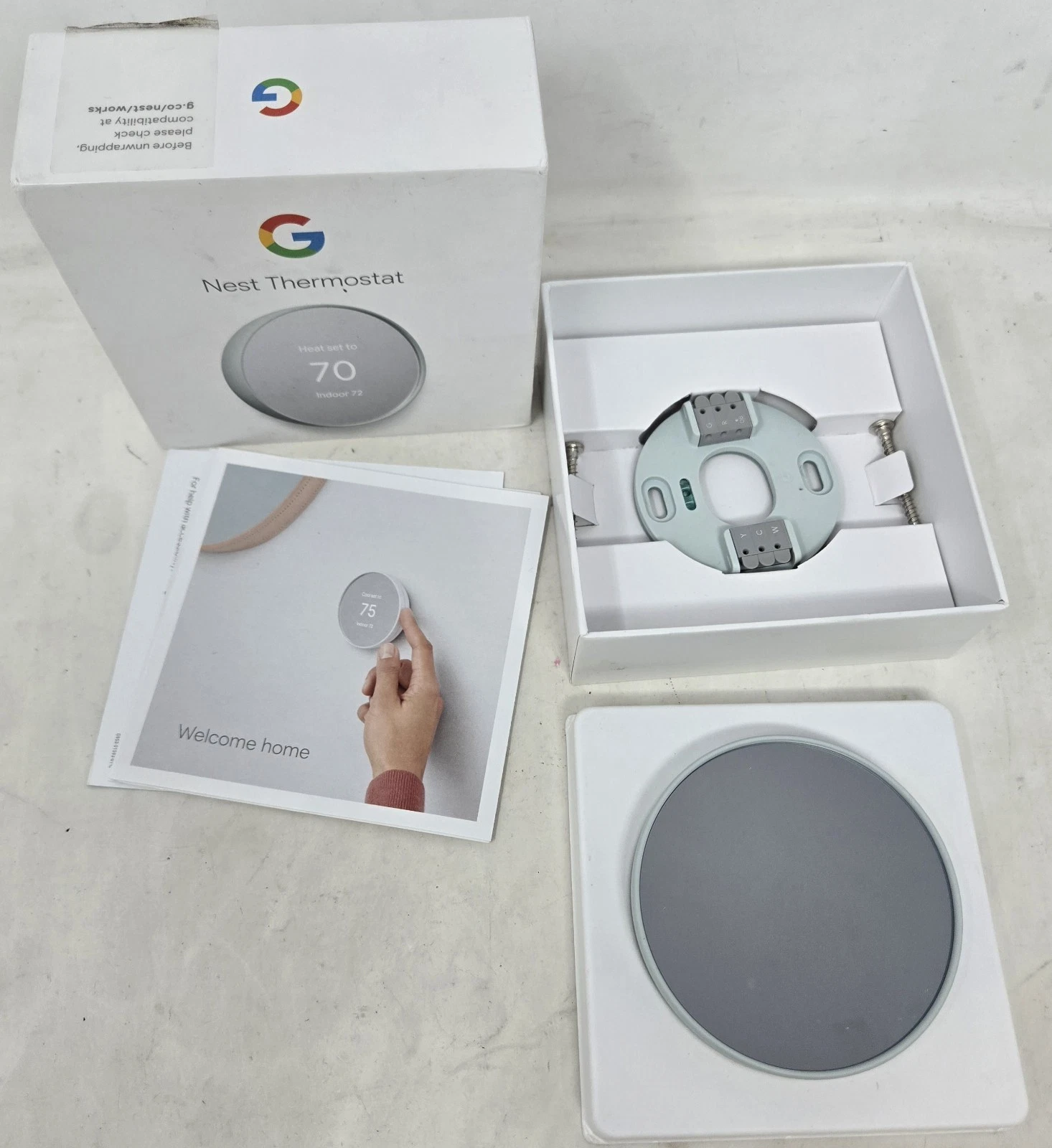 Google Nest Smart Programmable Wifi Thermostat Fog GA02083-US CIB Works Tested