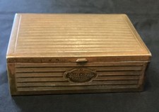 Vintage Art Deco Style Ribbed Brass State Express Cigarette Tin
