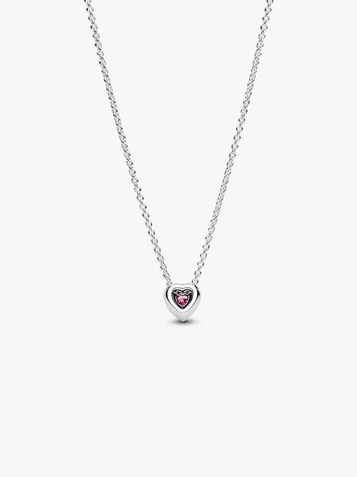 Collana Pandora Cuore In rilievo rosa 398425C02-45 argento zirconia cubica - Immagine 3 di 3