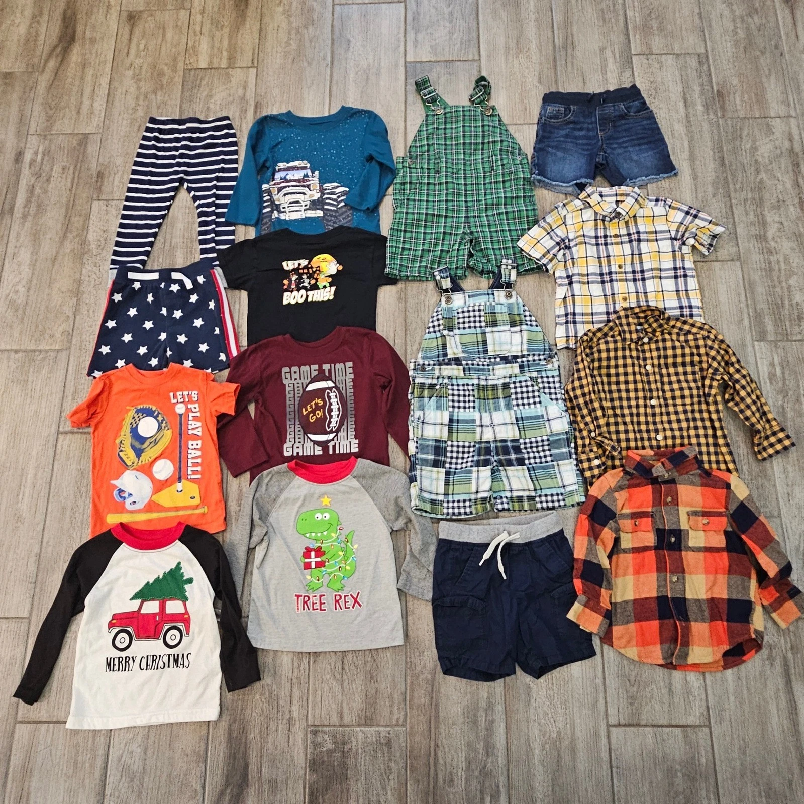 Toddler Boys Clothing Lot of 15 Size 2T Plaid Holiday Overall Flannel Fall Basic