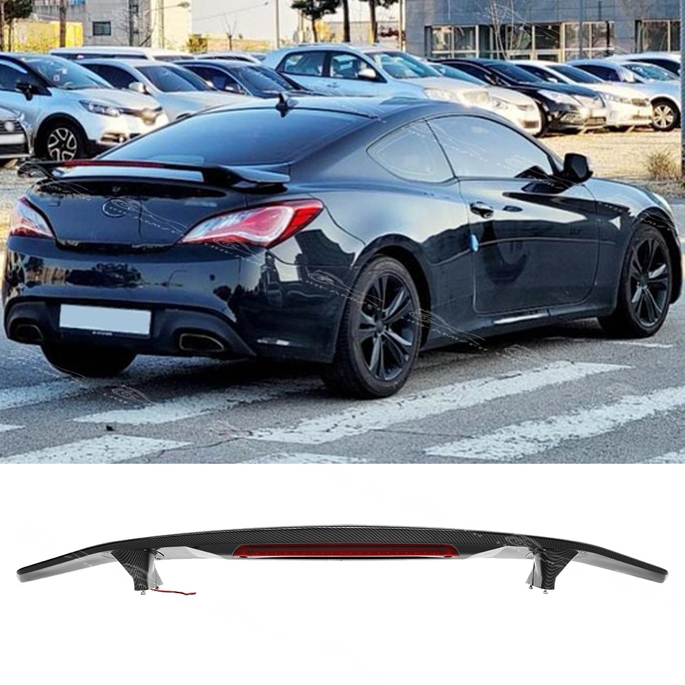 For Hyundai Genesis Coupe 52" Carbon Rear Boot Trunk GT Spoiler Wing w/LED Light