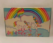 RARE 1980s Vintage Lisa Frank Unicorn Rainbow Pencil Box Storage Cardboard