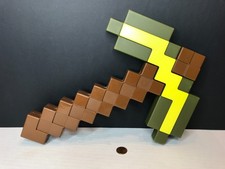 Minecraft GOLD PICKAXE Costume Prop Toy Accessory - Mojang Disguise