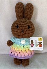 Rare Just Dutch Crocheted Miffy Melanie Doll In Rainbow Dress NWT