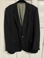Vintage Christian Dior Monsieur Mens Gold Crest Buttons Blazer Size 46L Black