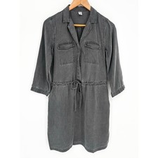 Old Navy Gray Tencel Tie-belt Utility Dress Size XS