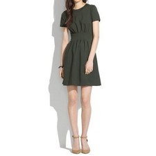 Madewell Parkline Pleated Dress Green size 12