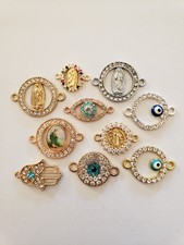 Metal And Rhinestone Connector/Charms Lot Of 10 PC A