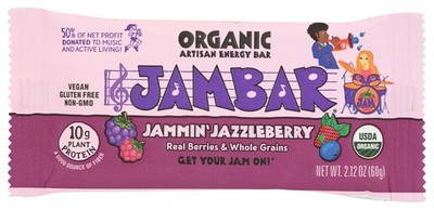 Organic Jammin Jazzleberry Jambar Energy Bar 2.12 Oz Artisan