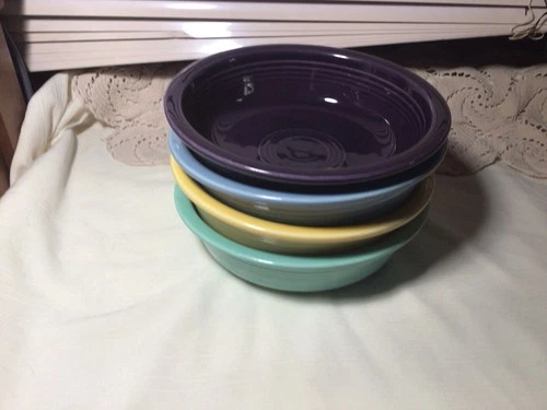 Lot of Four Vintage HLC Fiesta Fiestaware 7” Rimmed Cereal Bowl