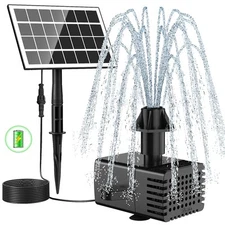 3.5W Solar Fountain Pump with 2000mAH Battery for Garden Outdoor Water Feature