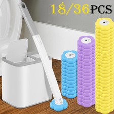 18/36Pcs Toilet Brush With Disposable Replacement Head Kits Upgrade Long Handle