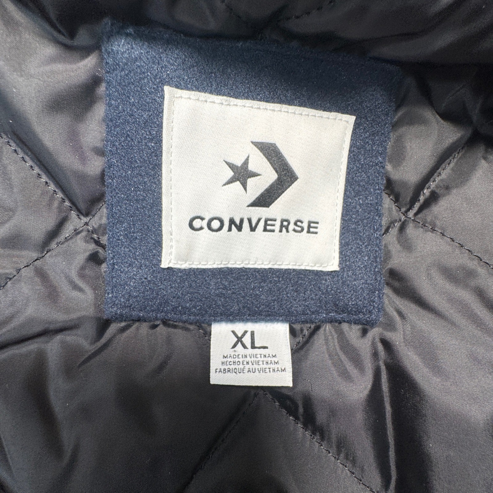 Converse Chuck Taylor Varsity Jacket Hooded Bomber Blue Preppy Full Zip XL NEW thumbnail 4