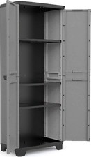 KETER Armadio da Esterno / Balcone in Resina/Plastica 68x39x173 cm Grigio/Nero