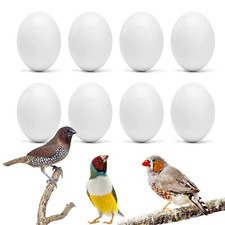 8Pcs Fake Bird Eggs, Stop Egg Laying fit Finch, Zebra, Gouldian, Artificial E...