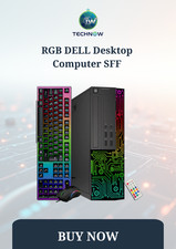 RGB DELL Desktop Computer SFF Intel i5-6500 PC 16GB 512 SSD Windows 11 pro Wi-Fi