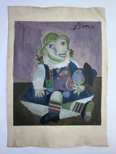 Pablo Picasso COA Art Painting Original Drawing Vintage Paper Signed