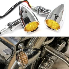 2x Bullet Motorcycle LED Turn-Signal Blinker Lights For Harley Davidson Softail