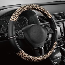 Leopard Steering Wheel Cover Made With Pvc Leather Cheetah Print Antislip ...