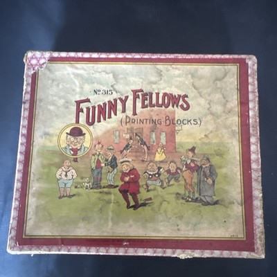 Vintage Funny Fellows Printing Blocks. Box And Contents