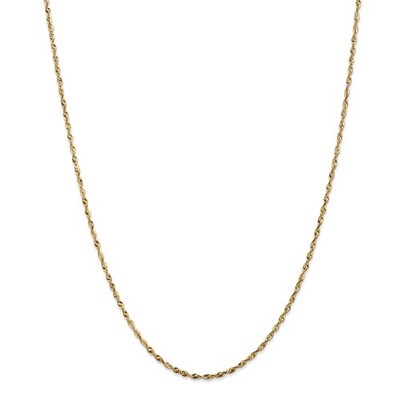 14k Yellow Gold Extra Light 1.8mm Diamond Cut Rope Chain Lobster Clasp 16'' - 30''