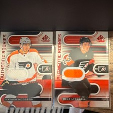 Upper Deck SP Authentic Rookies Hodgson Lycksell Flyers 2022-23 2 Card Lot