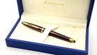 WATERMAN CARENE FOUNTAIN PEN IN BOX AMBER GOLD TRIM 18K GOLD MEDIUM NIB FRANCE