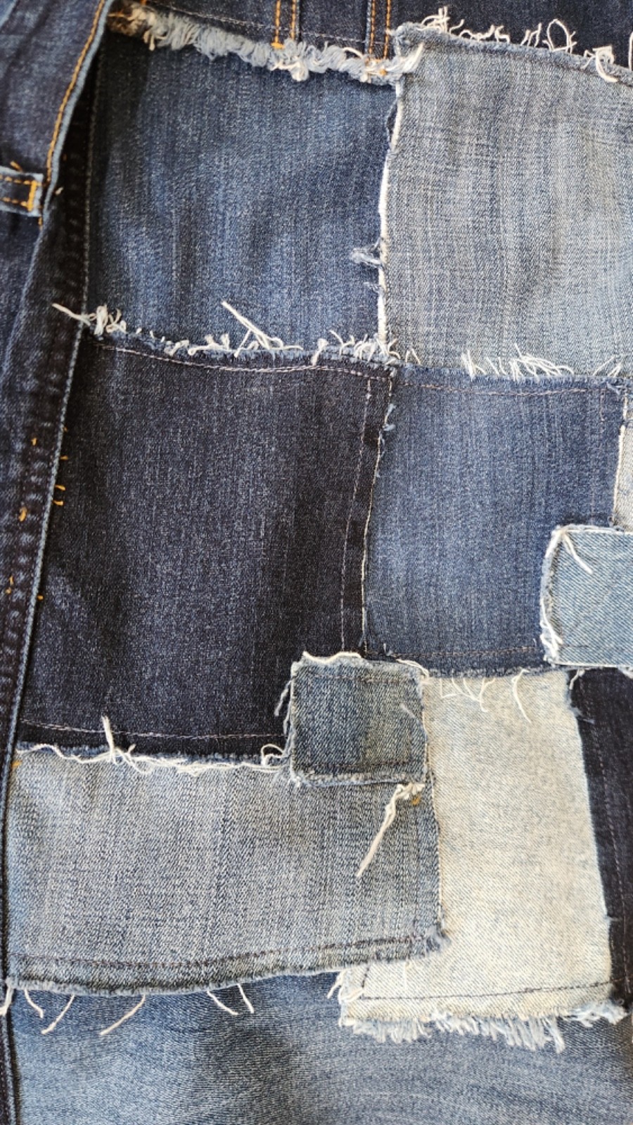 Upcycled Midi Denim Patchwork & Rhinestone Coat J… - image 17