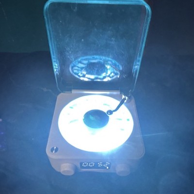 White Clear Record Player Turntable with LED Display