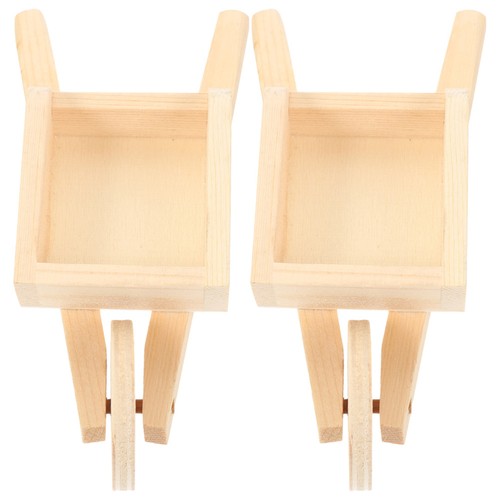 2 Pcs Home Decoration Model Miniature Wheelbarrow for Crafts Cart Barrows Toy - Imagen 6 de 12