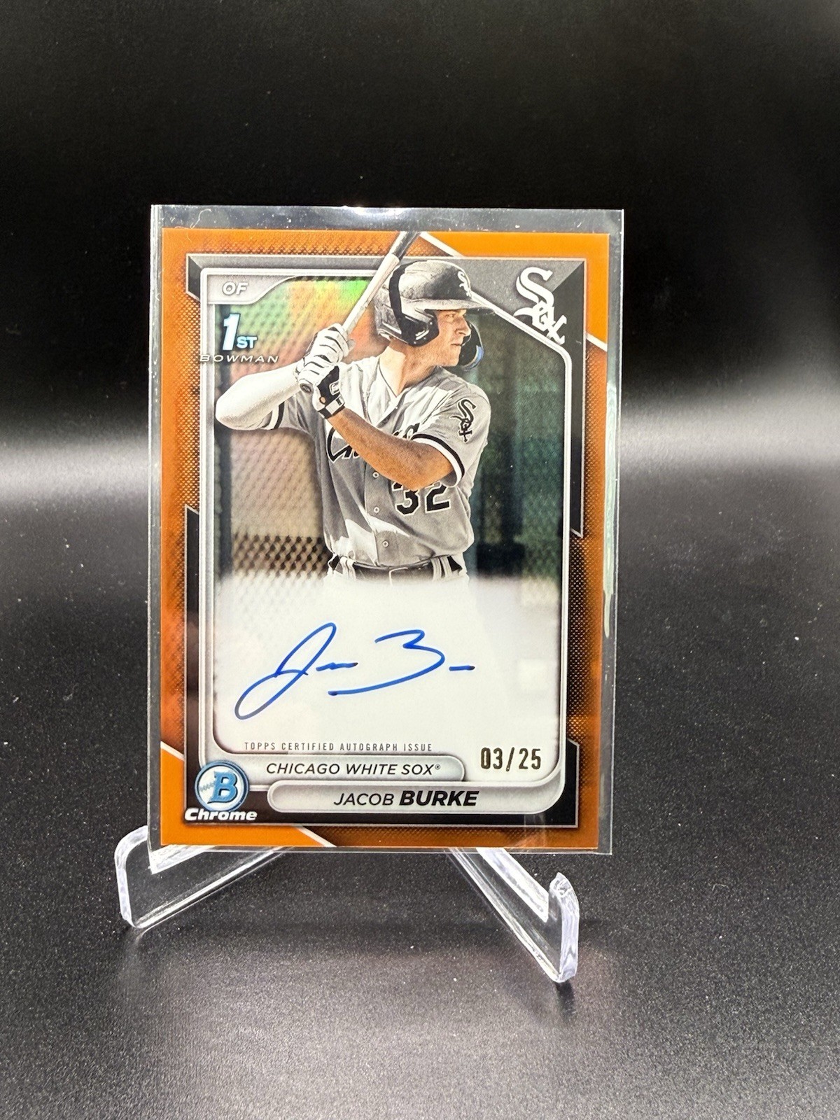 Jacob Burke 2024 Bowman Chrome 1st Prospect Auto Orange 03/25 #CPA-JB