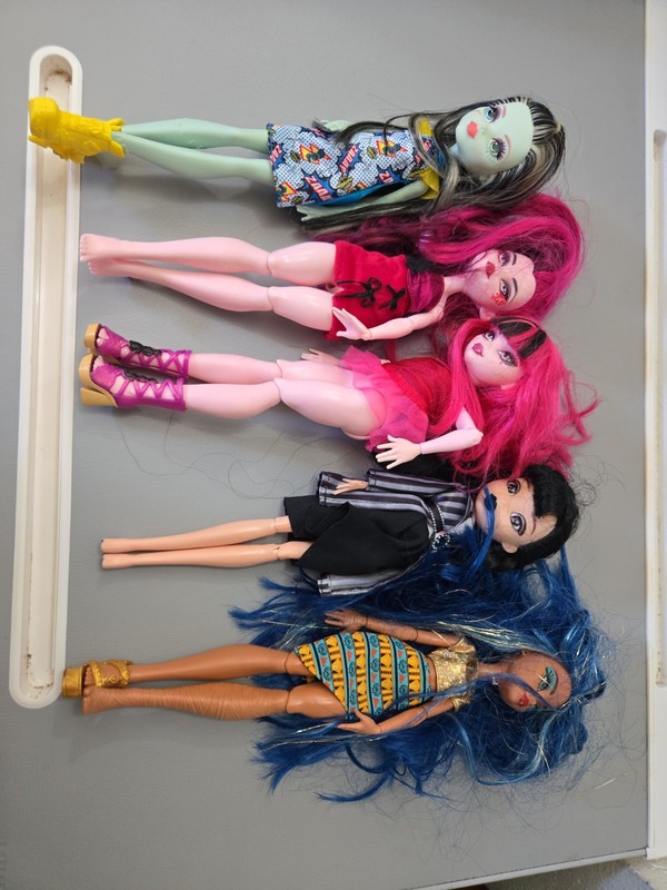 5 monster high Dolls
