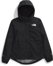 The North Face Girls Antora Rain Jacket Black Size M Waterproof Windproof Hooded