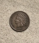 1908-S 1c Indian Head Small Cent - Wood Grain - Fine/VF Key Date - HJ