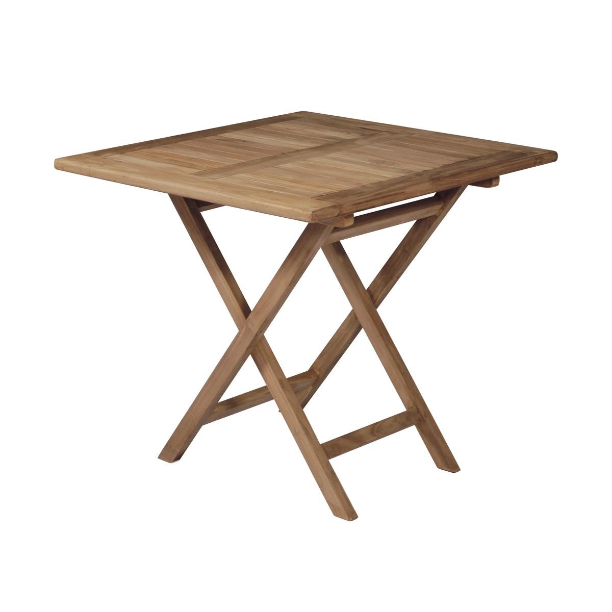 Table pliante en teck 80x80 cm Vulcano pour terrasse et jardin