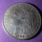 1900 Morgan Silver Dollar $1 Coin, Circulated, 0.9 Fineness, United States