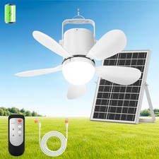 Solar Ceiling Fan Light, 30W Solar Gazebo Fan with Remote, Portable Solar Canopy