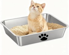 17.7" L x 13.8" W Stainless Steel Litter Box - Low Entry Indoor Pet Toilet