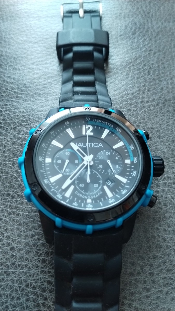 Nautica Mens Watch Nitrous Blue Shock Pro Water Resistant 100m