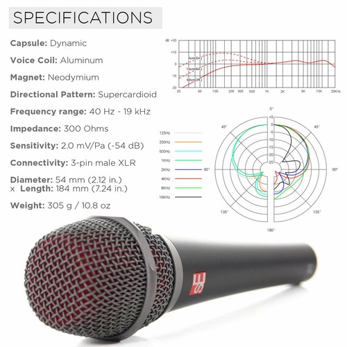 sE Electronics V7 Supercardioid Dynamic Vocal Microphone - Picture 5 of 10