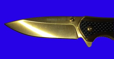 Collectable Timber Wolf TimberWolf Gold Pocket Knife New